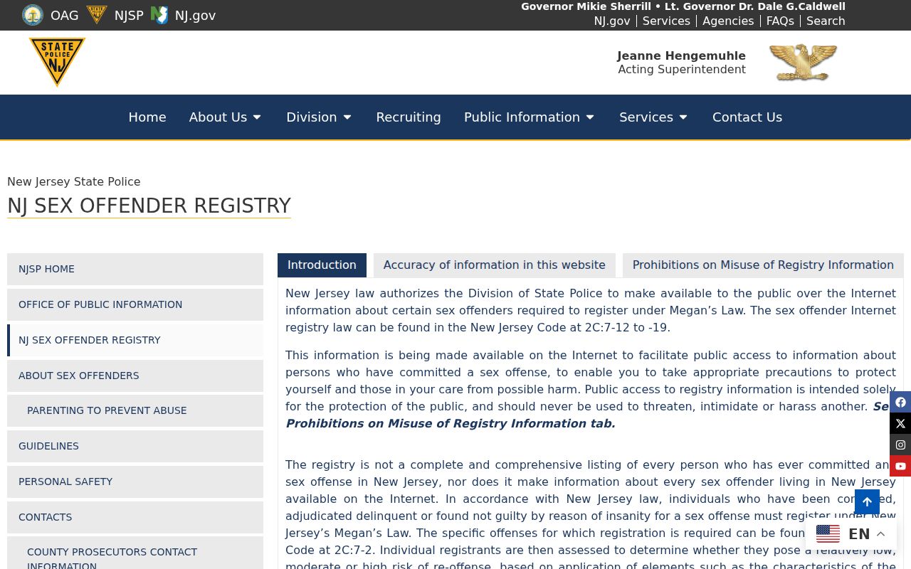 Piscataway residents directory official New Jersey registry access screen
